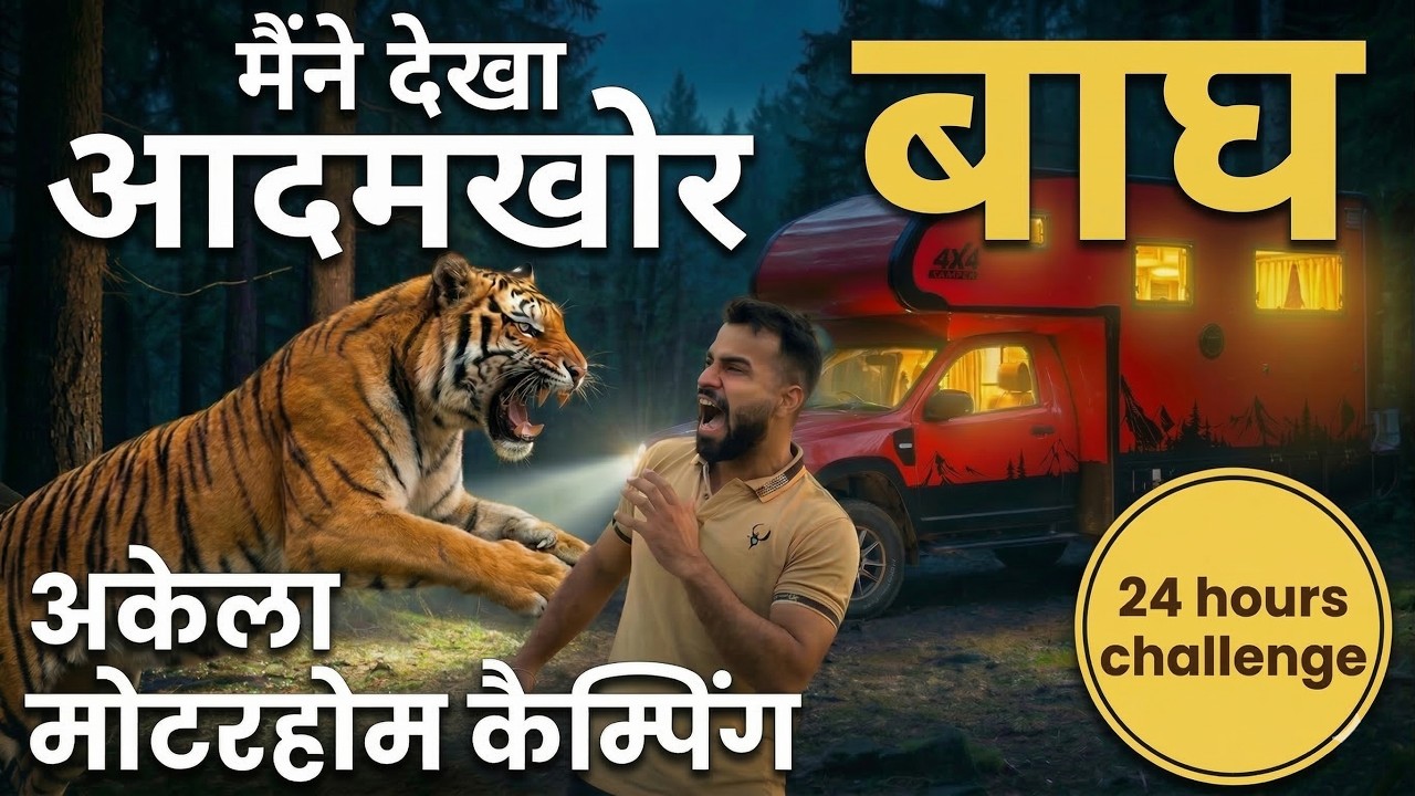 आदमतखोर बाघ के इलाके में 24 घंटे! 😱 (जिंदा बचकर निकला) Jungle Camping in Man Eater Tiger Territory