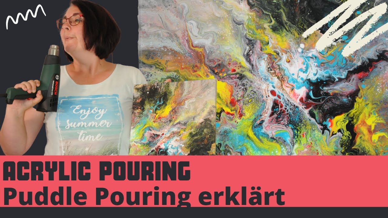 Acryl Gießen Acrylic Puddle Pouring Grundlagen DIY für Anfänger Tutorial in Deutsch - Fluid Painting