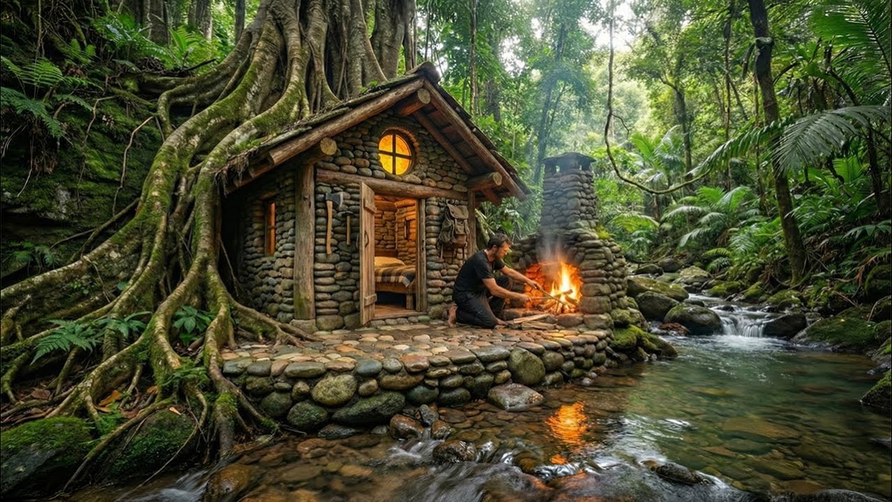 Build the Best Cave Shelter for the Year. Survival Skills in the Tropical Rainforest
