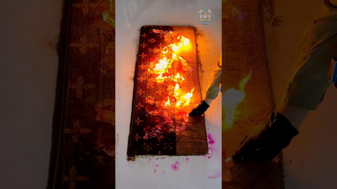 👍 Asmr Satisfying 👍 We burned the LV rug just to clean it