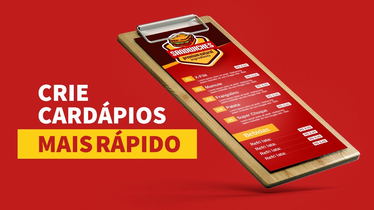 como criar um cardápio passo a passo no CORELDRAW