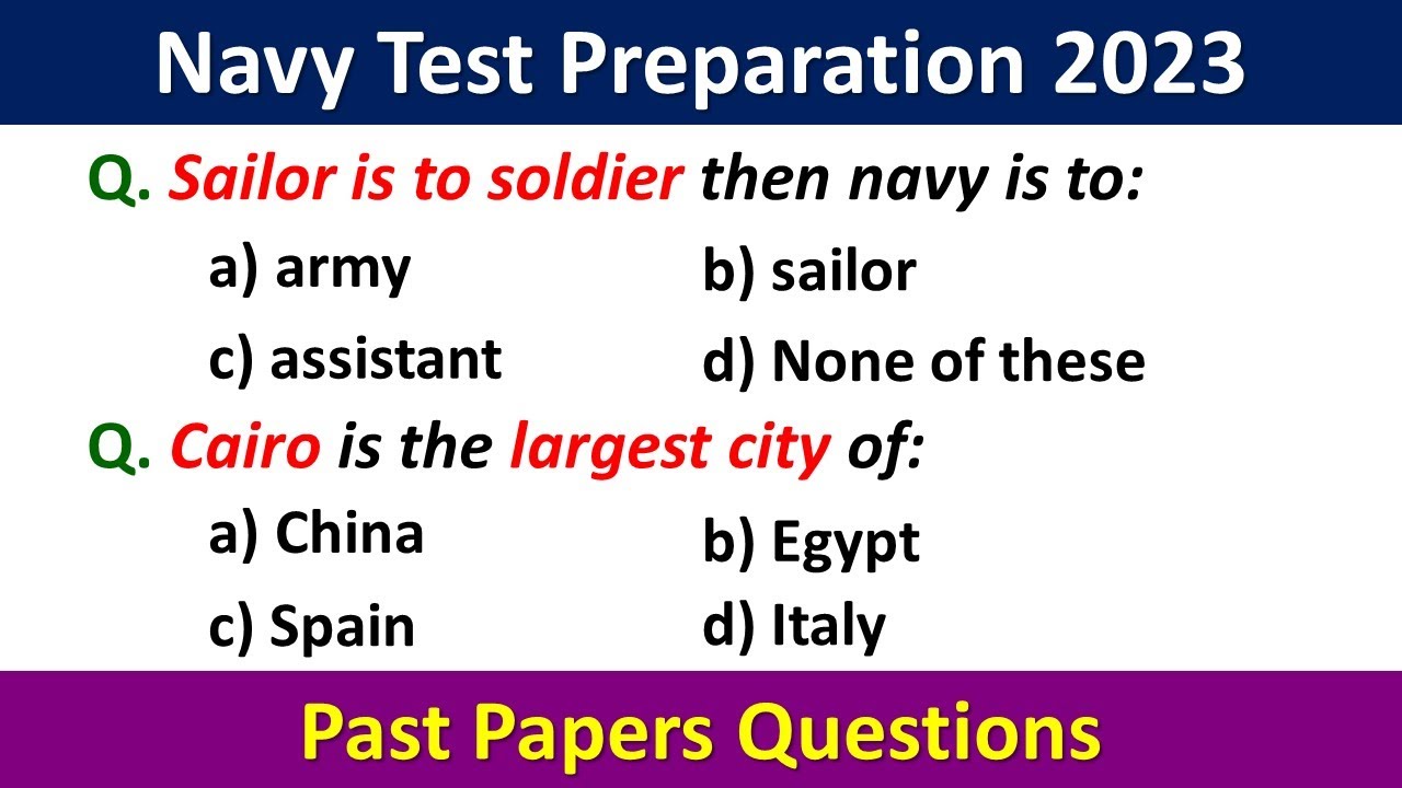 Navy Test Preparation 2023 | Navy Test Preparation | Navy Test 2023 | Navy Past Papers 2023 | Navy