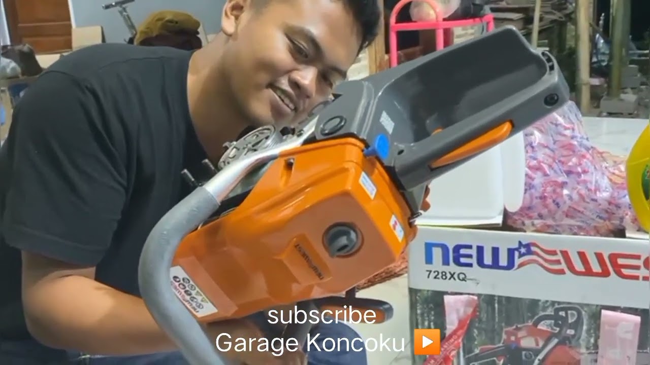 cara merakit mesin senso atau pemasangan bar chainsaw new west terbaru  gergaji kayu super tajam