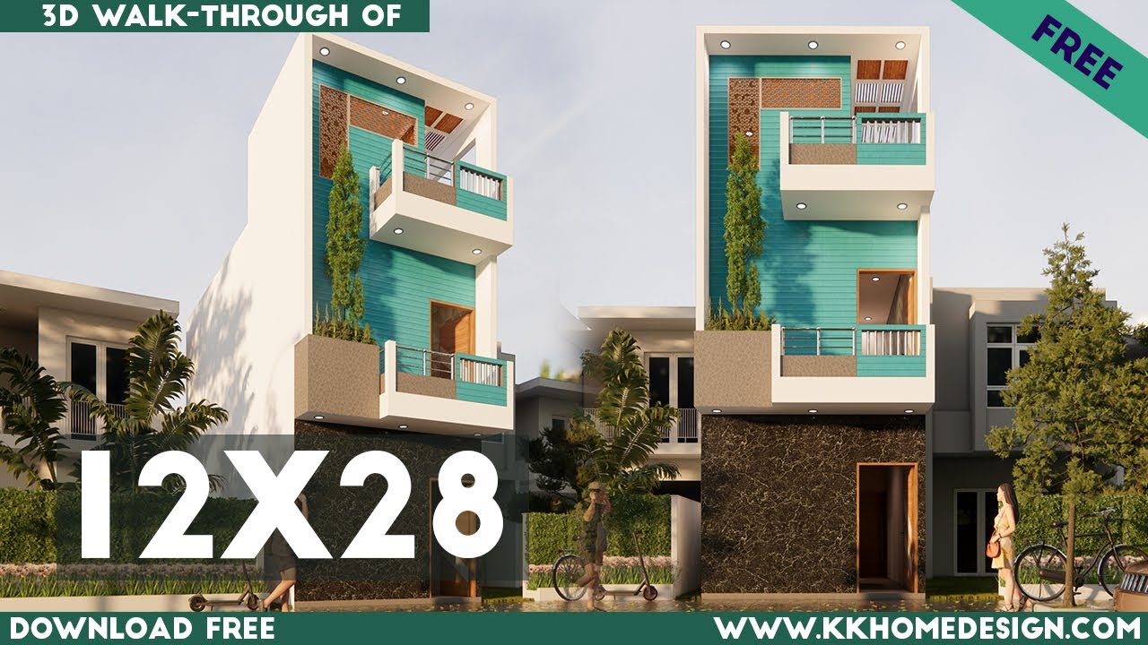 336 sqft House Design || Small House Design 12x28 Feet Village Modern House Plan#148