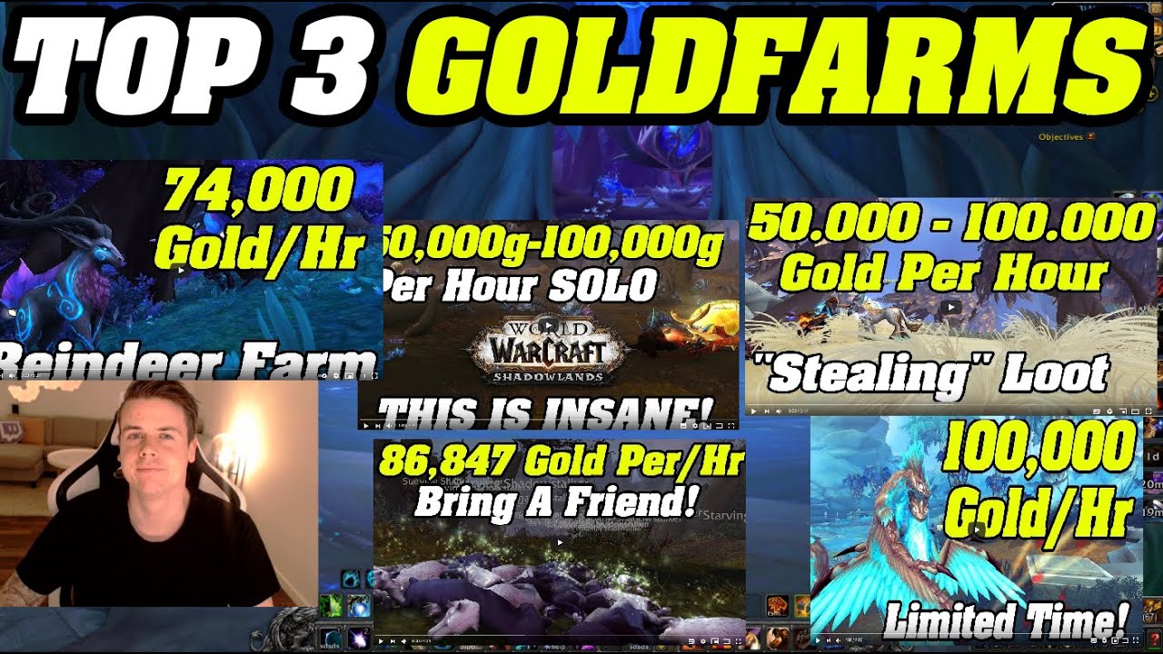 My Top 3 Solo Goldfarms | 50k - 100k Gold Per Hour | Shadowlands Goldmaking