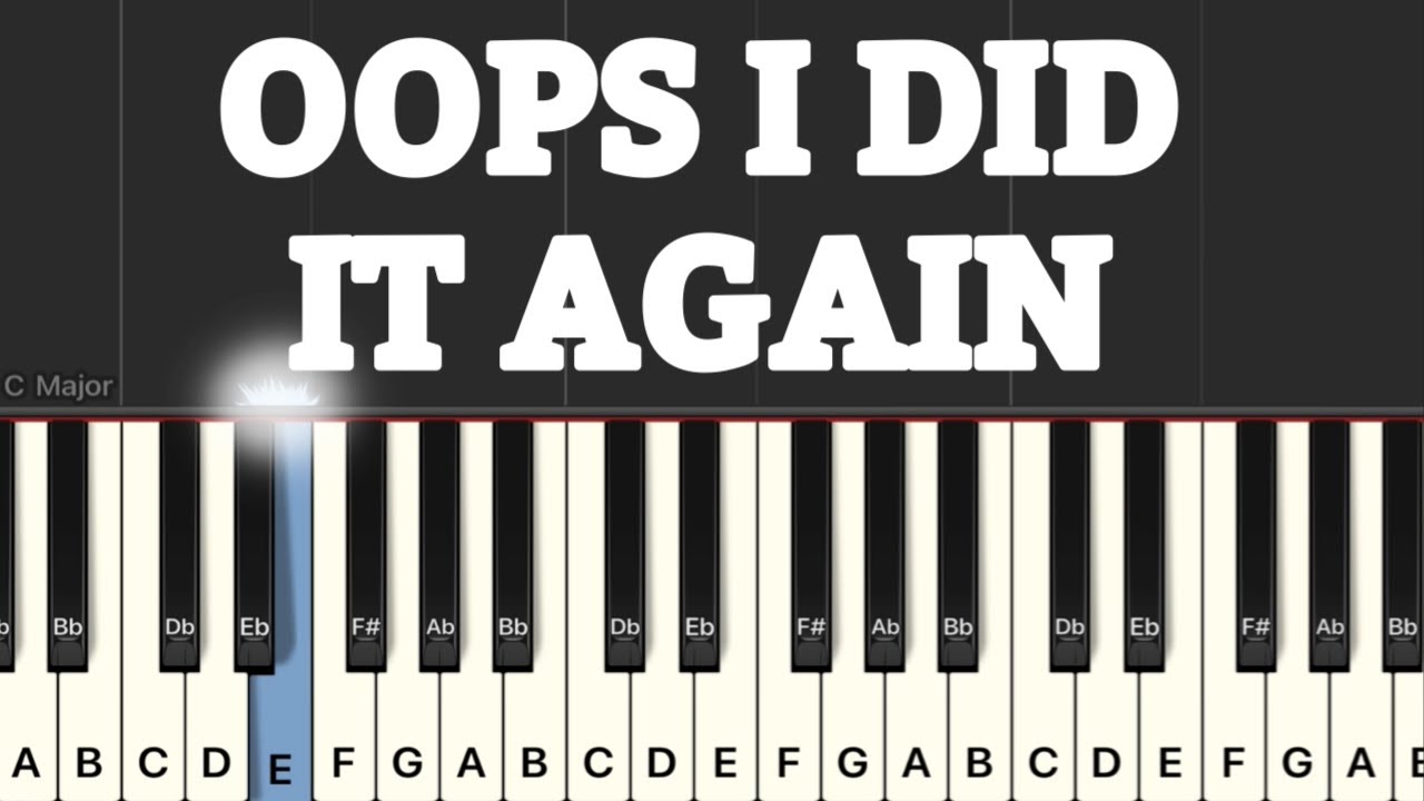 Britney Spears - Oops I Did It Again! Piano Tutorial | Medium 