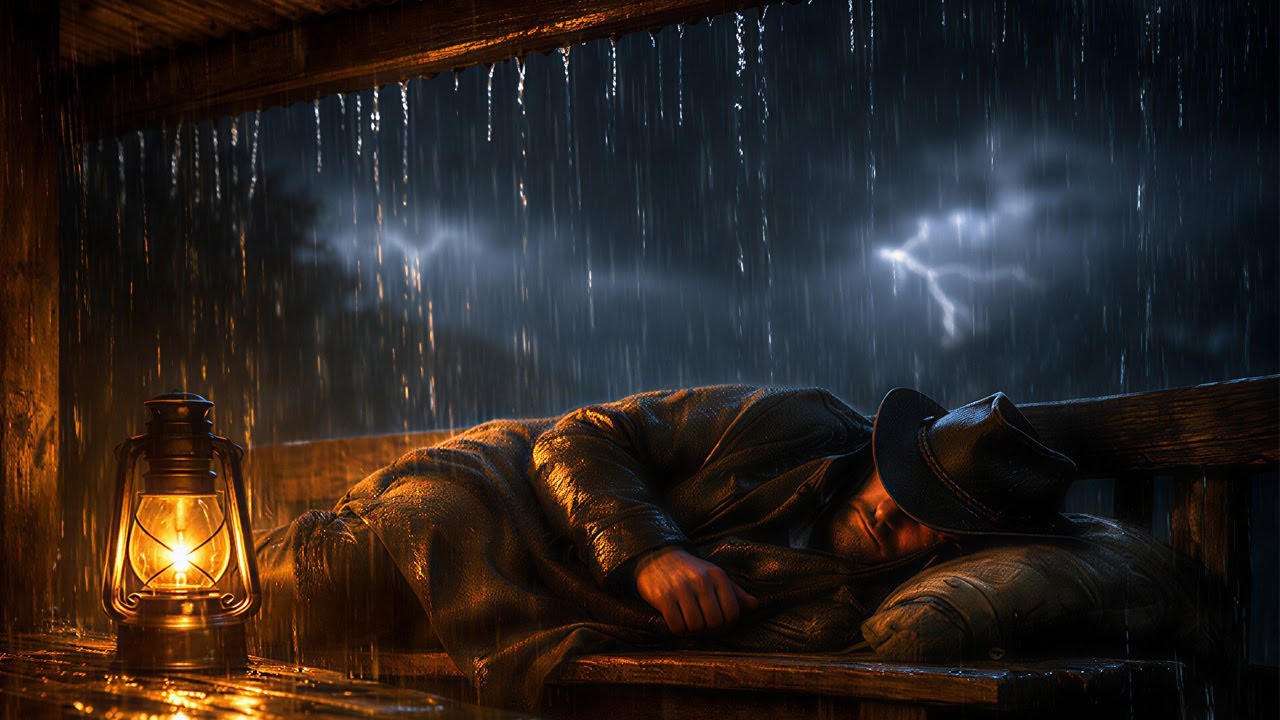 Arthur Sleeping Peacefully Under a Tin Roof on a Cozy Thunderstorm Night | RDR2 ASMR