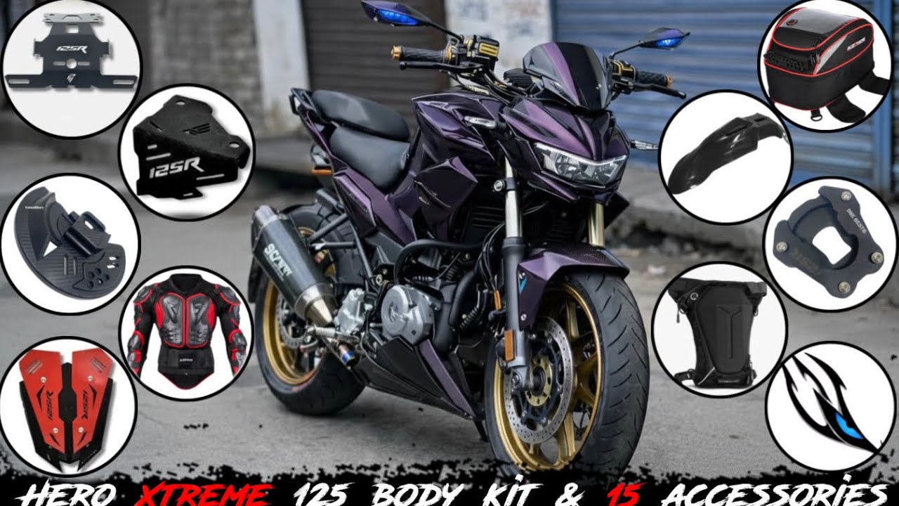 Hero Xtreme 125 2026 full modification 🔥Xtreme 125 all accessories stand extender,visor,tail tidy