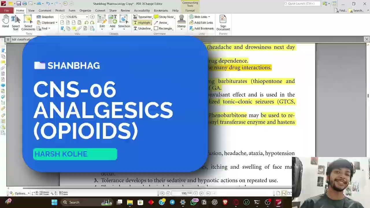 ANALGESICS (OPIOIDS) | CNS PHARMACOLOGY | SHANBHAG | HARSH KOLHE