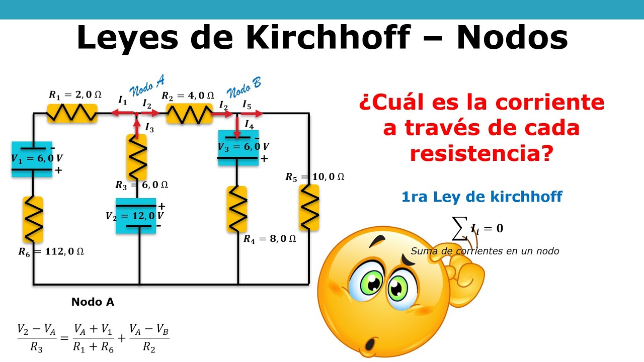 Leyes de kirchhoff método de nodos - Ejercicio resuelto 2