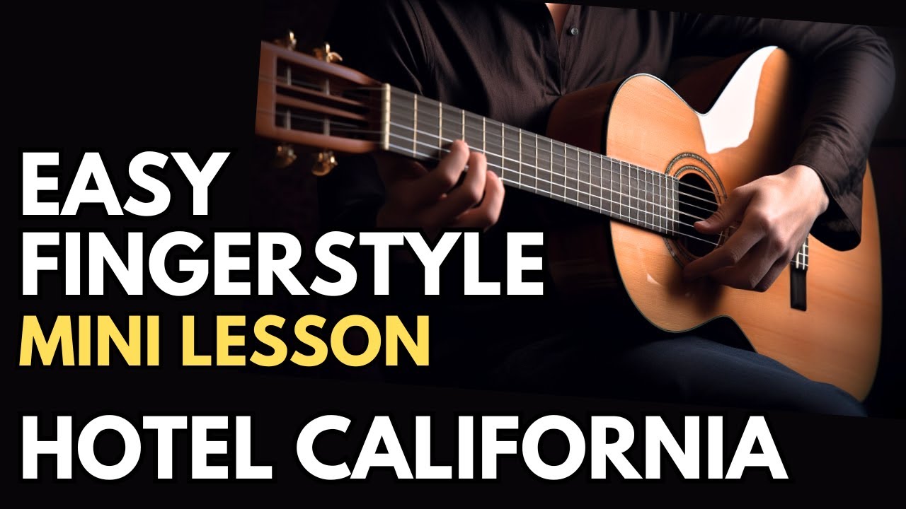 Hotel California - Easy Fingerstyle Riff | Beginner Acoustic TAB (The Eagles)