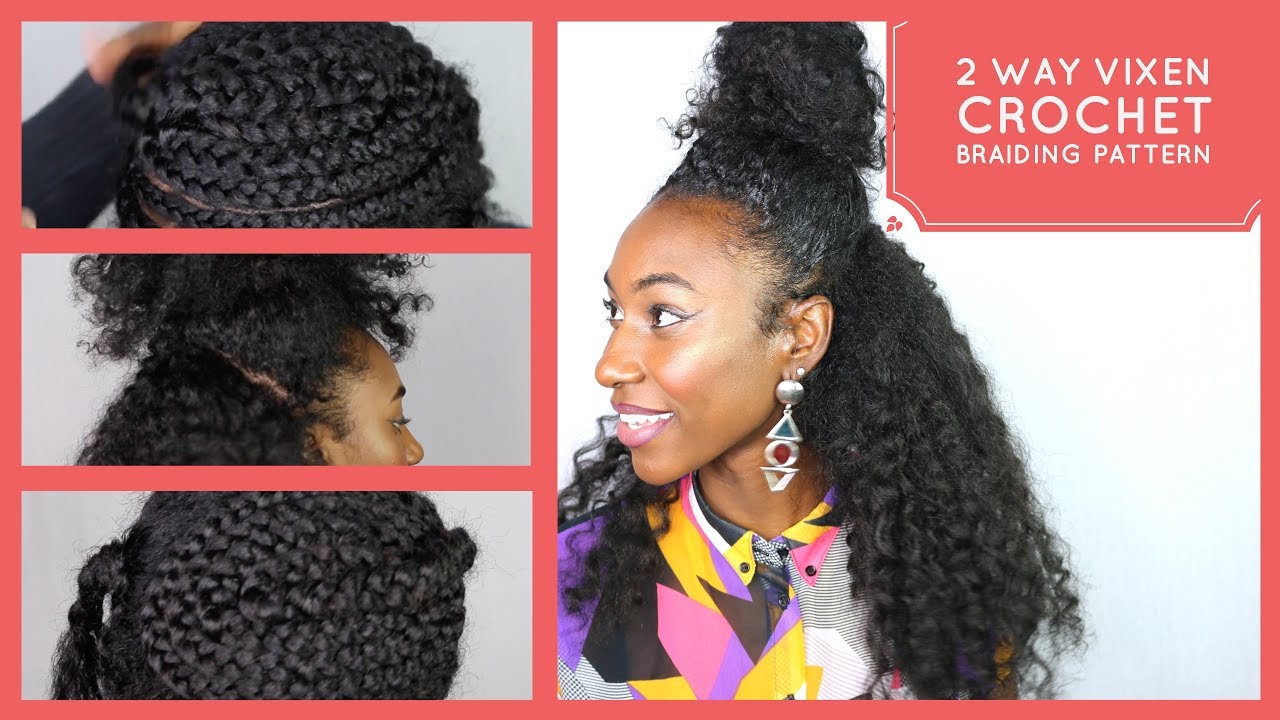 Vixen crochet braids braiding pattern (2 way part)