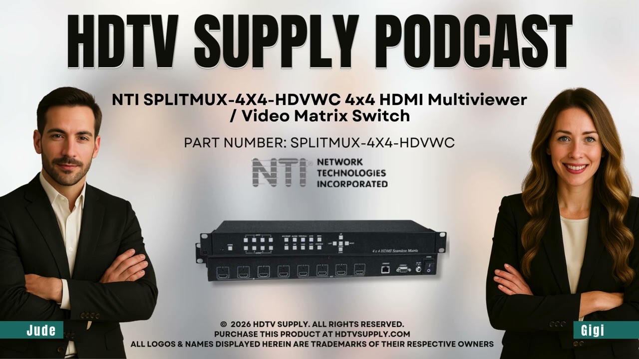 NTI SPLITMUX-4X4-HDVWC 4x4 HDMI Multiviewer / Video Matrix Switch