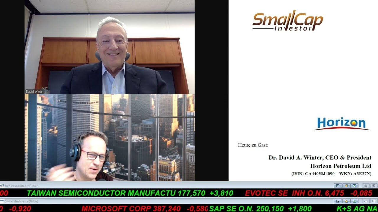 SmallCap-Investor Interview mit Dr. David Winter, CEO & President von Horizon Petrol. (WKN A3E27N)