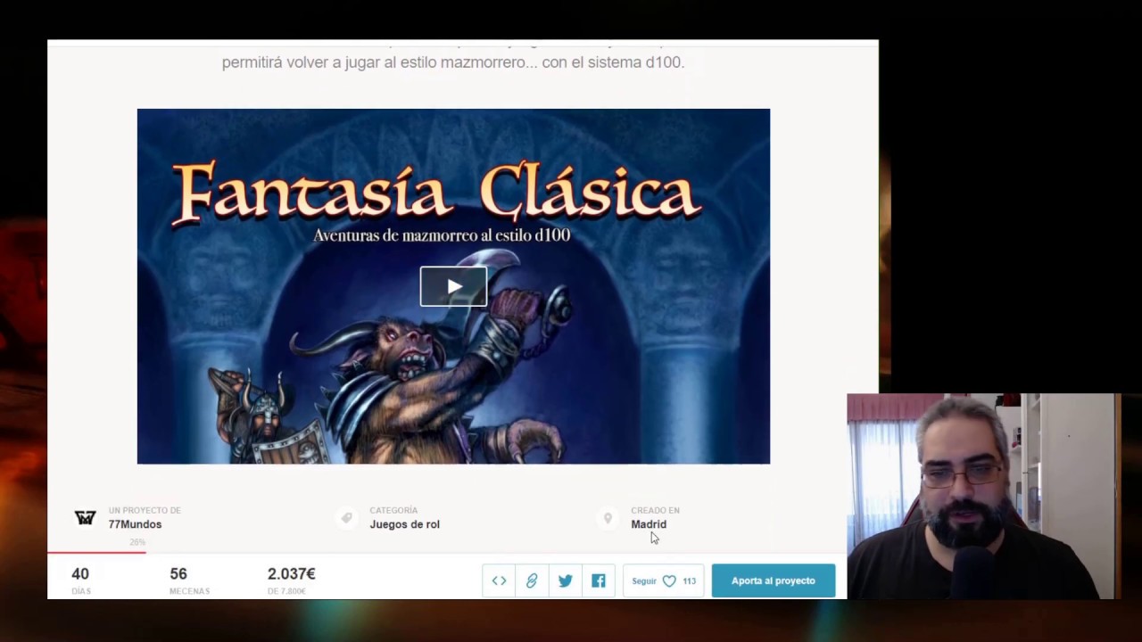 Fantasía Clásica para Mythras, verkami y primeras opiniones