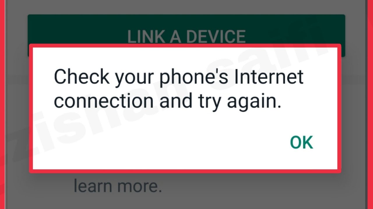 WhatsApp Fix Check your phone's Internet connection and try again Problem Solve