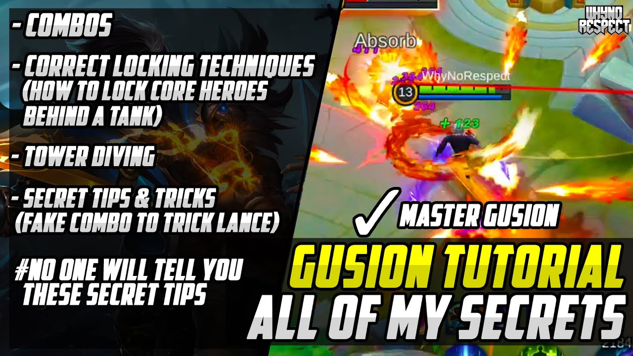 GUSION TUTORIAL (MUST WATCH!) | TIPS & TRICKS That No One Shows You | SECRET IN-DEPTH GUIDE | MLBB