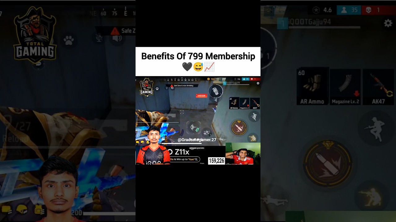 Benefits of 799 Membership🖤😅📈#freefire #funny #mafia #aztec #fozyajay #tgesports #totalgaming #viral
