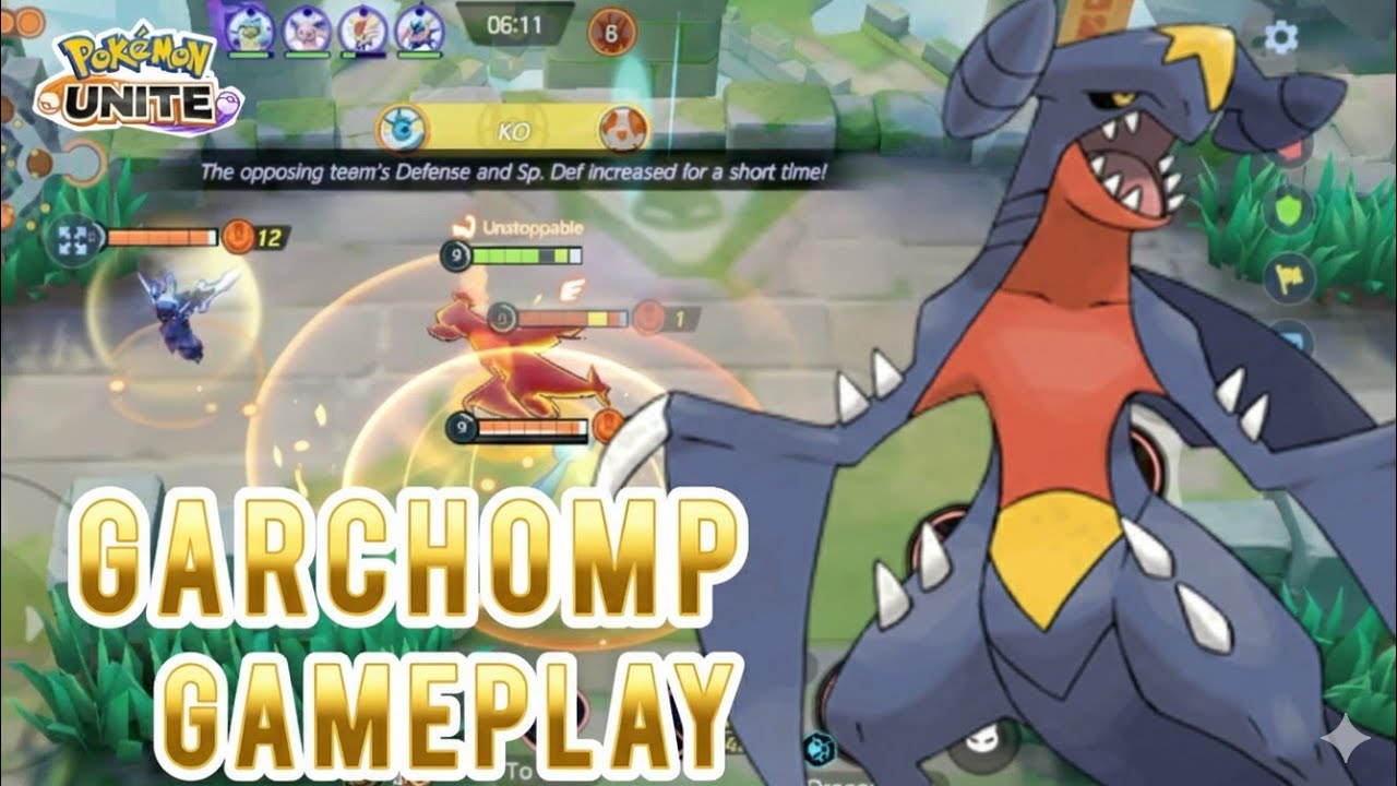 GARCHOMP! FULL RUSH GAMEPLAY||POKÉMON UNITE||SHADOW UNITE