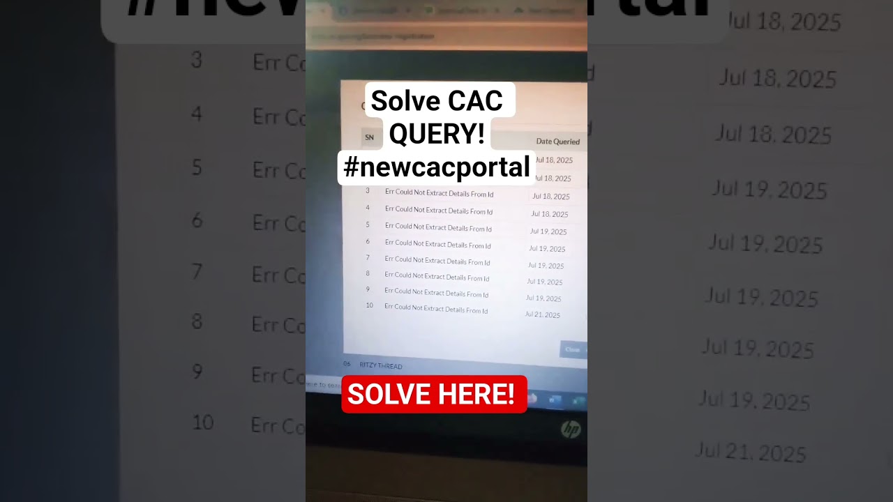 Solve your registration QUERY - NEW CAC PORTAL