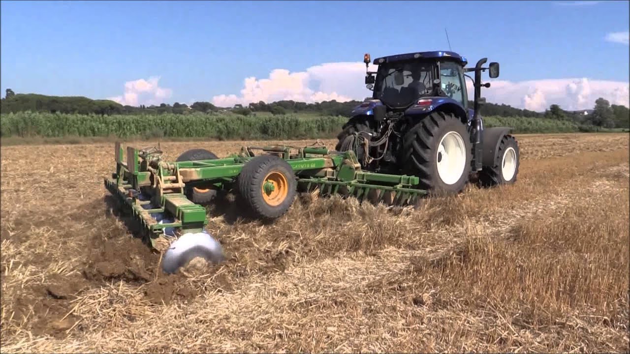 New Holland T6.160 Autocommand BluPower + Erpice a Dischi Corma 36 x 66