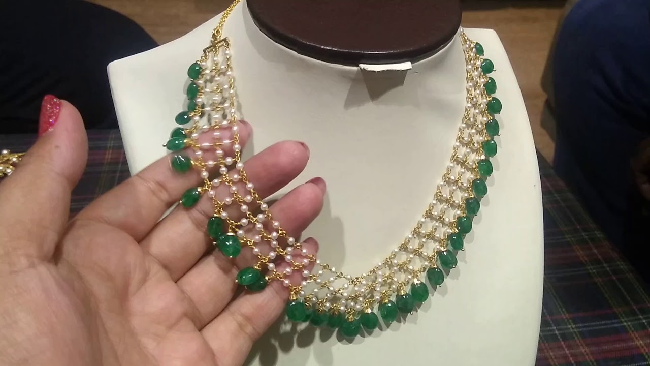 #jagdambapearls #lightweight #goldjewelry  Gold & pearl Necklace sets with weight, price & address