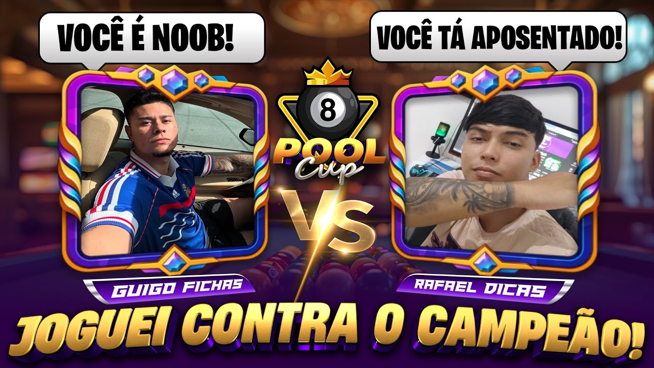 JOGUEI CONTRA O CAMPE&Atilde;O DA POOL CUP! GAMESOFT PLAYS vs RAFAEL DICAS - 8 BALL POOL
