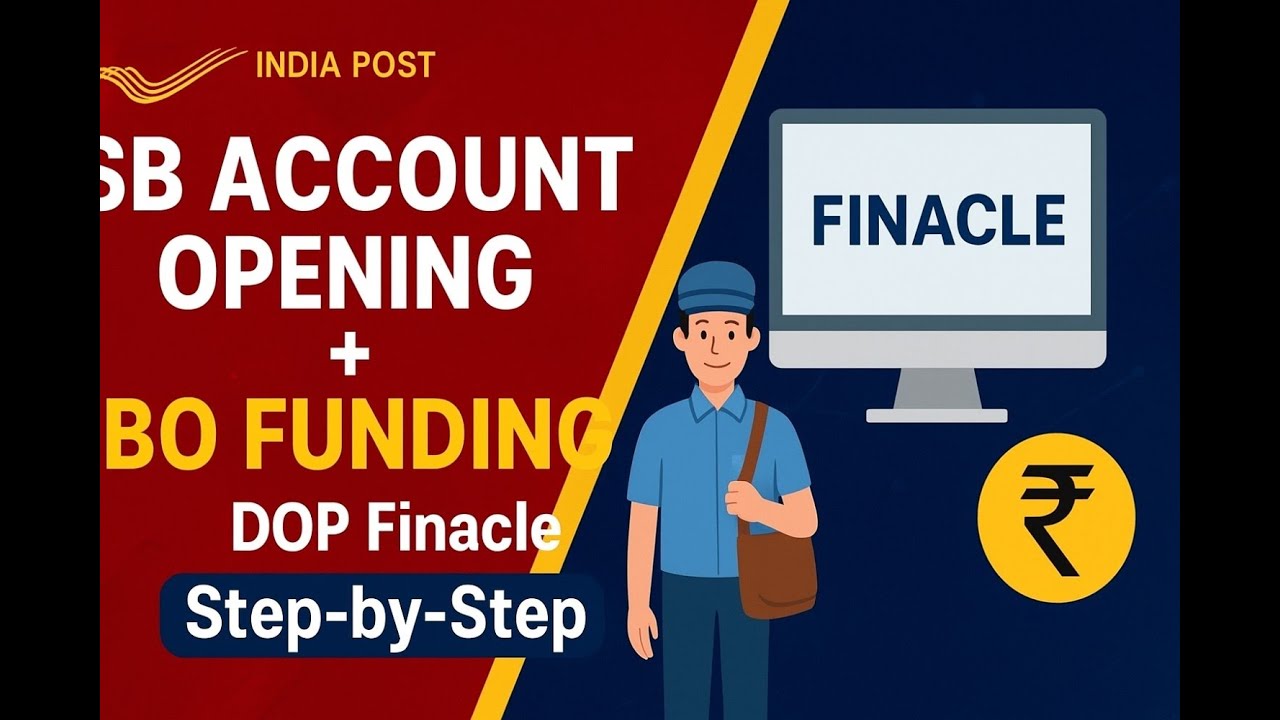 SB Account Opening & Funding BO's SB in DOP Finacle (must watch For Postal Assistants)
