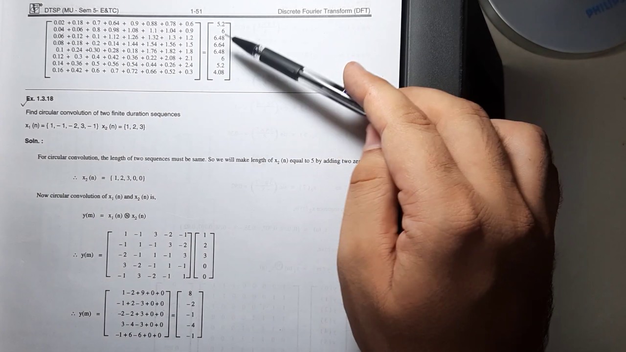 5  DFT Circular convolution using matrix method
