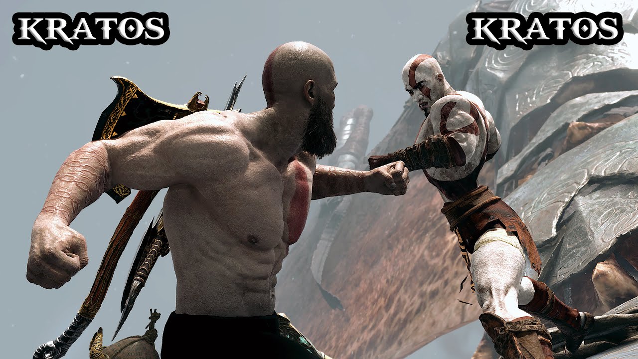 God of War: Старый Кратос против Молодого Кратоса. Мод «Битва драконов». Кратос побеждает себя пр...