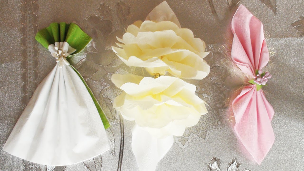 طي المناديل الورقية للخطوبة والمناسبات سهلة وجميلة جدااا * DIY * 2019