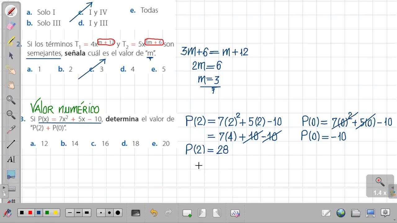 Expresiones algebraicas - Corefo 2026 - 1° de Secundaria