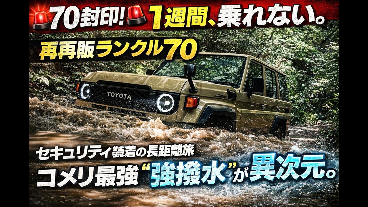 【緊急】再再販ランクル70が１週間乗れない…盗難対策で離脱＆コメリ最強撥水が想像以上