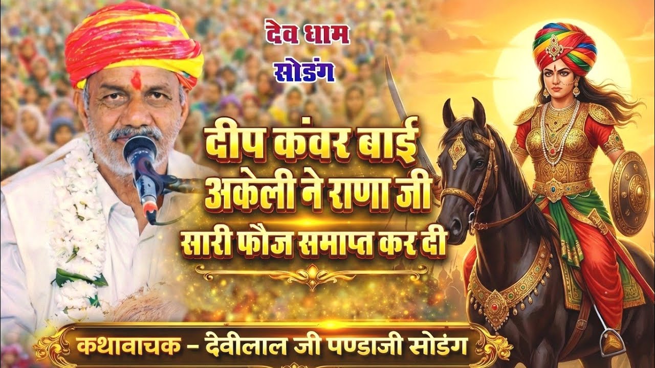 दीप कंवर बाई अकेली ने राणा जी की सारी फौज समाप्त कर दी देवीलाल पण्डाजी सोडंग | Dipvavar Bai Ki Katha