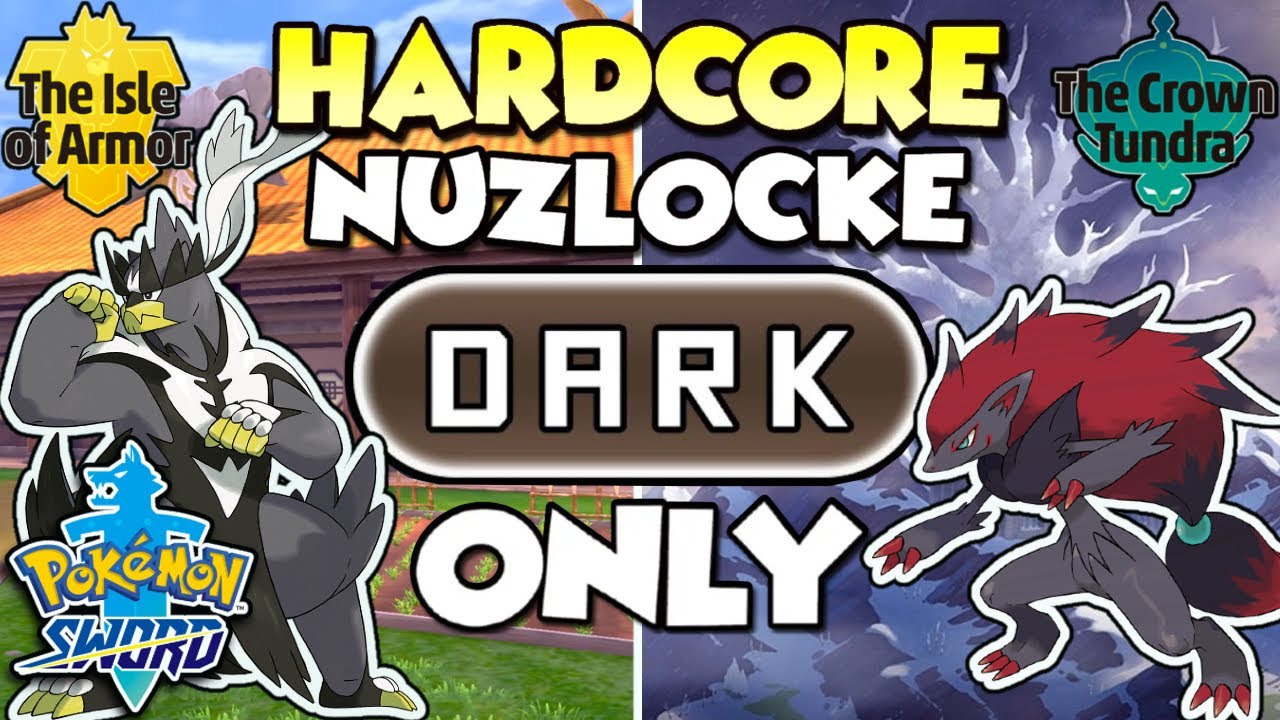 Pokemon Sword Isle of Armor & Crown Tundra Hardcore Nuzlocke DARK Types Only!