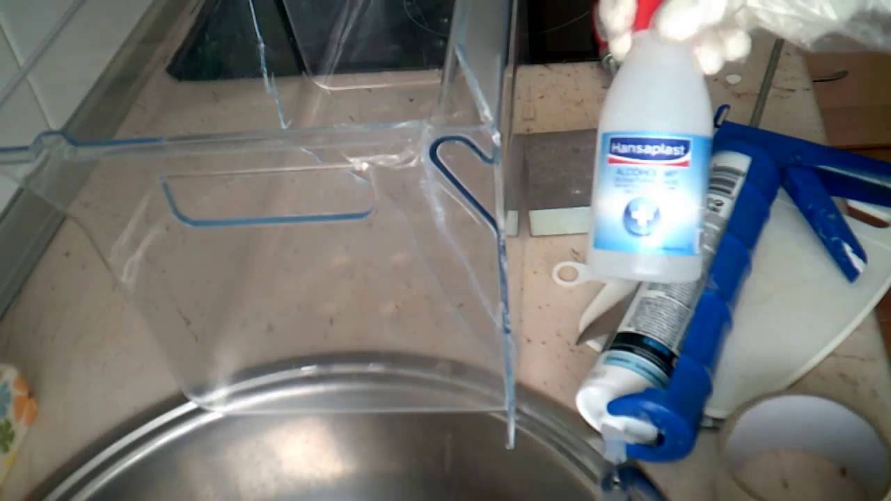 Cajón de la nevera roto y para las baldas del frigorífico, solución con Silicona fría