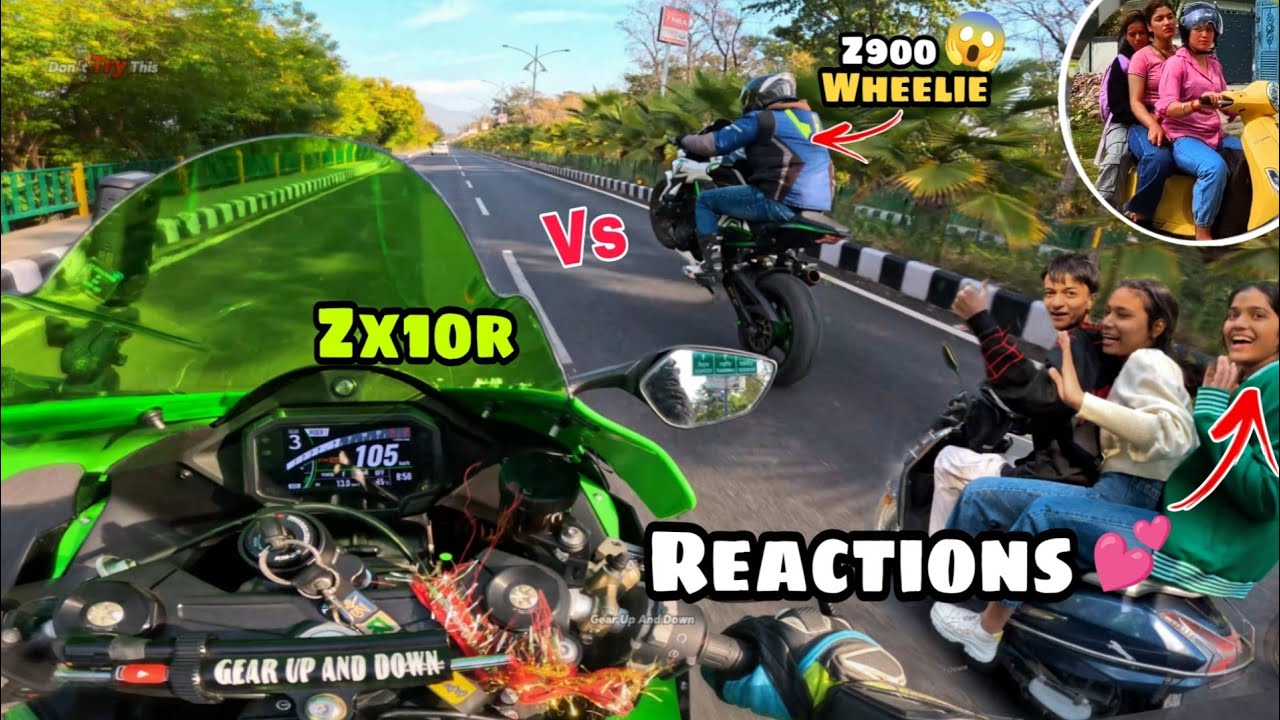 Cute College Girls Shocking Reaction On Zx10r 😱 || Ten z900 Vs Only Zx10r💪