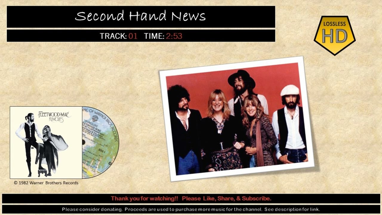 Fleetwood Mac / Rumours / Second Hand News  (HD Audio)