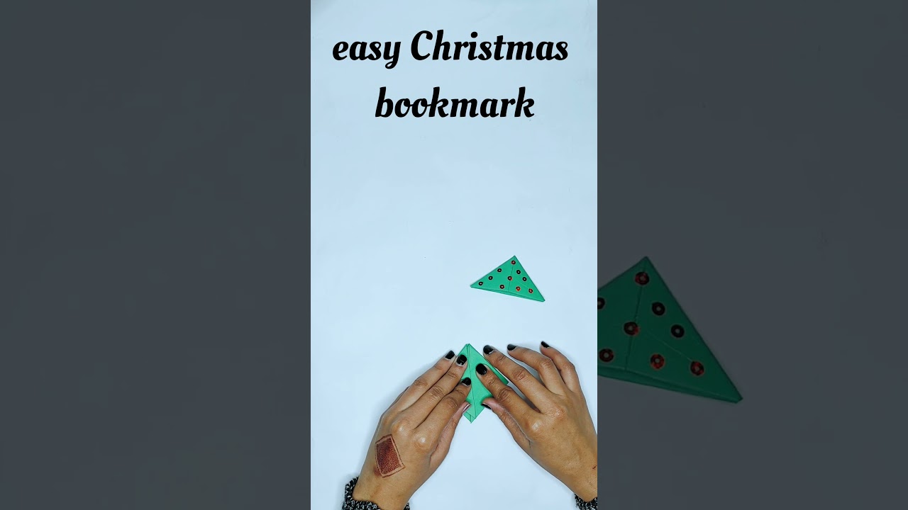 Easy Christmas Tree Bookmark Corner/Paper Crafts DIY /Easy Christmas crafts/origami bookmark#shorts