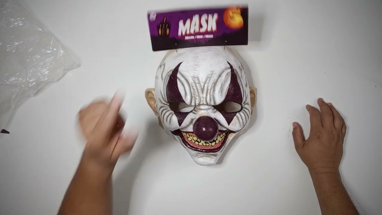 Máscara Payaso Asesino Terror Loco Látex Halloween Ghoulish Color Blanco