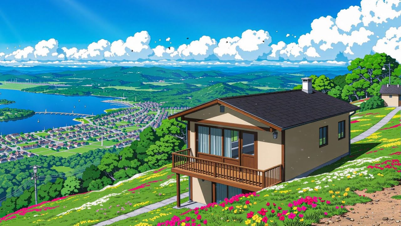Sunny Hillside Home 🌿 Lofi Flow — Peaceful Daytime Focus for Study, Work, and Calm Energy