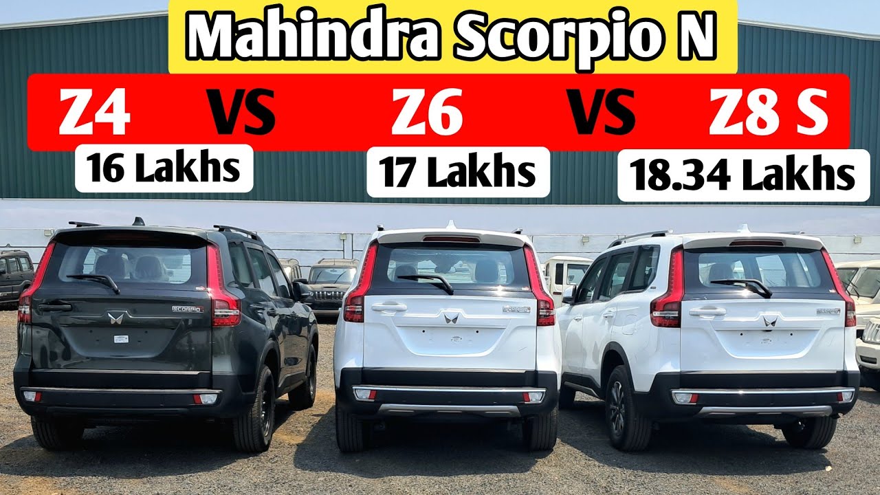 Maha Comparison 🔥 2025 Mahindra Scorpio N Z4 VS Z6 VS Z8 Select Variant