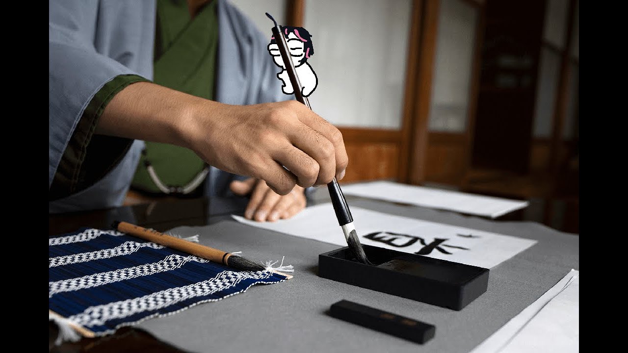 【Calligraphy】Writing anicent Japanese hieroglyphics live!