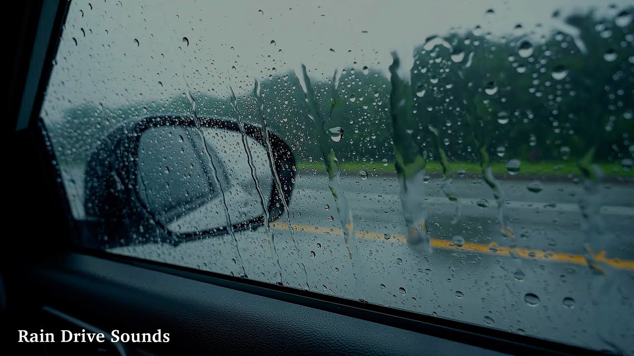 Heavy Rainstorm from Inside a Car 😴 White Noise for Deep Sleep, Focus, Insomnia