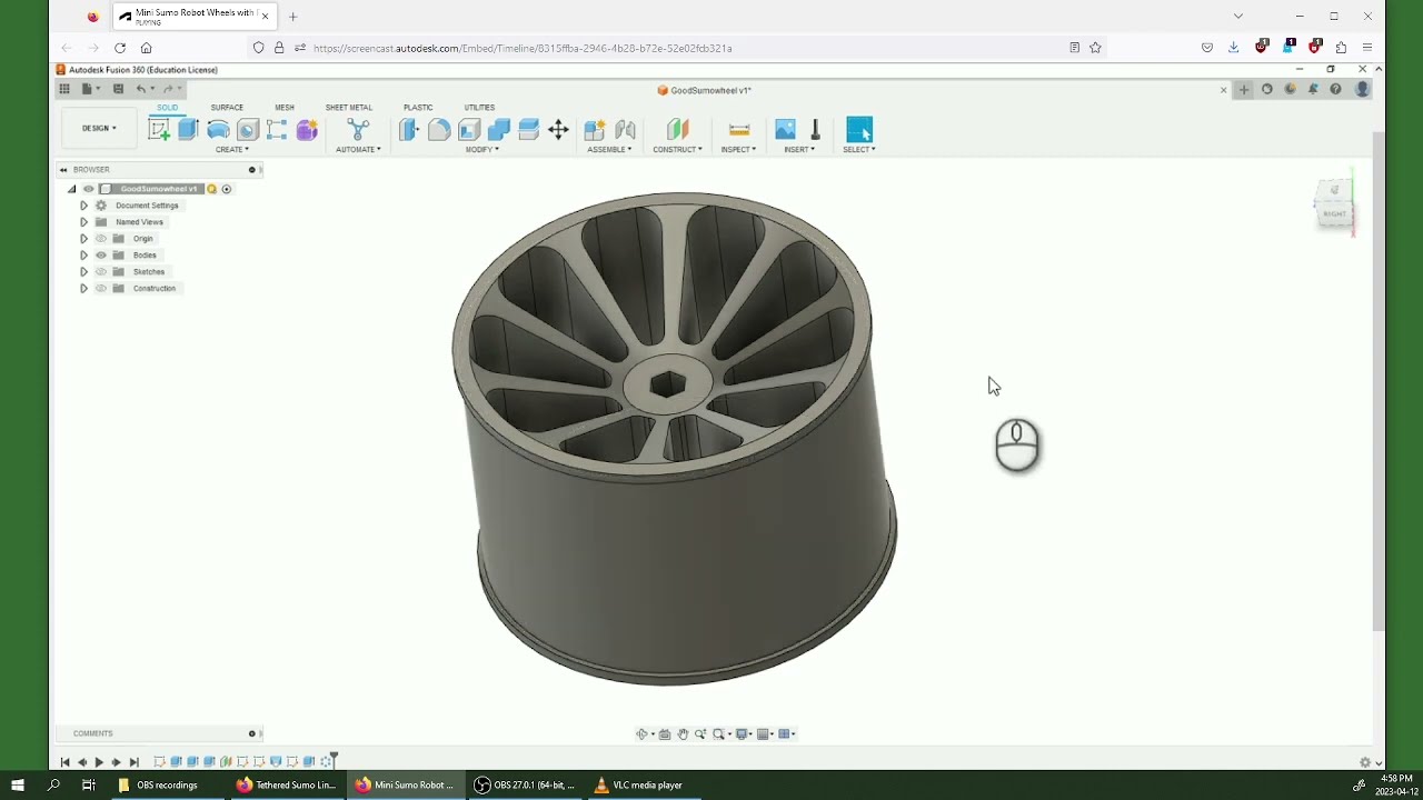 Mini Sumo Robot Wheels with Fusion 360