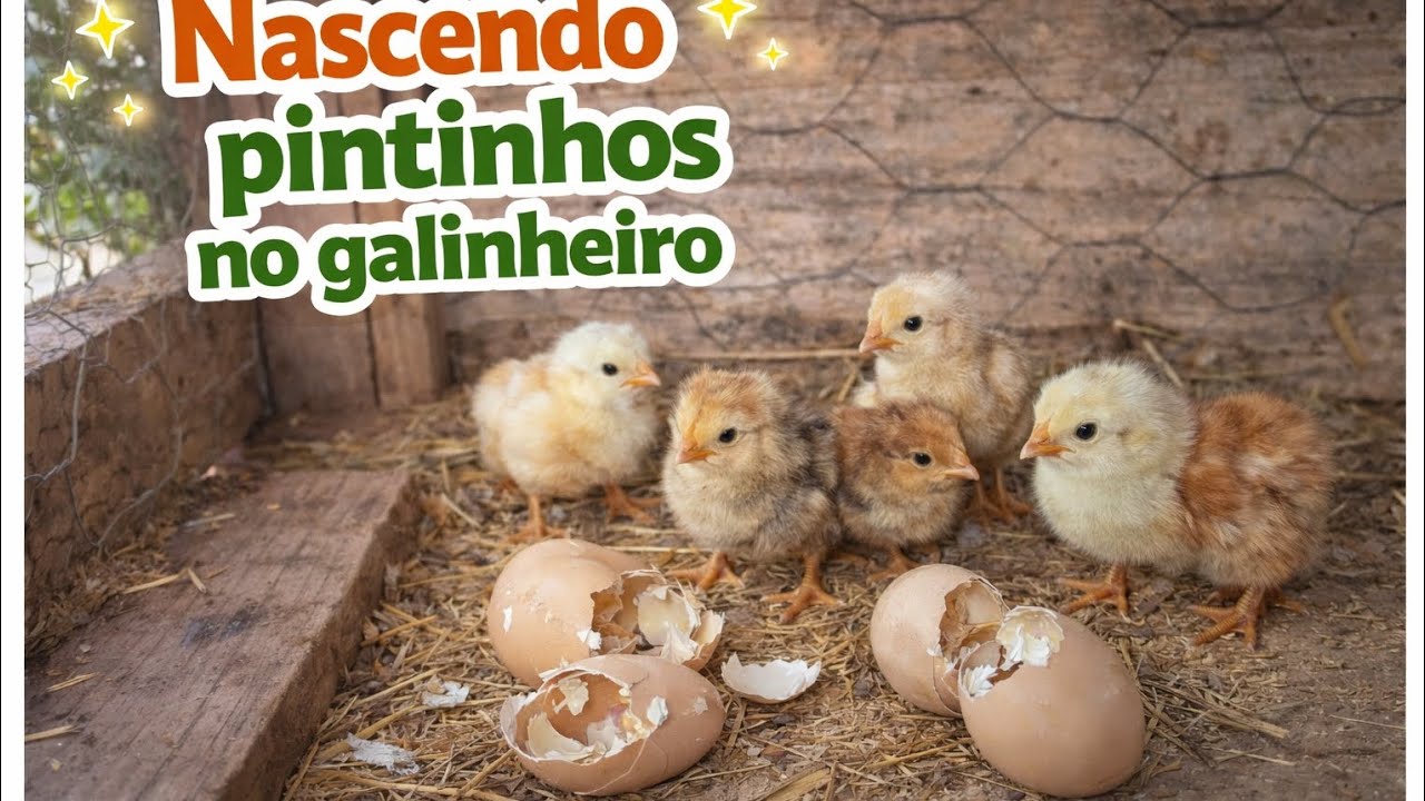 NASCERAM PINTINHOS 🐔🐣🐤VEJA O NASCIMENTO NO GALINHEIRO CAIPIRA 