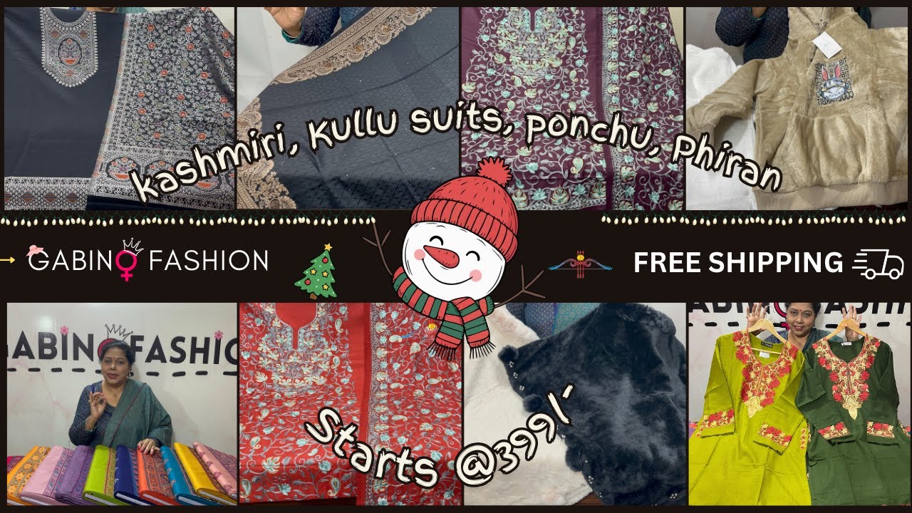 Starts from 399 | Kaani Pashmina Suit | Winter Kullu | Ponchu | Kashmiri Suit | Gabino Fashion 