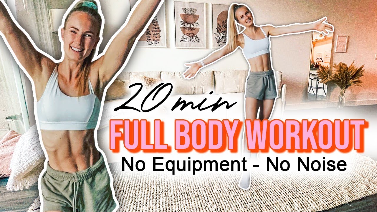 20 min HOME HIIT WORKOUT w. NO equipment, NO noise, easy on joints