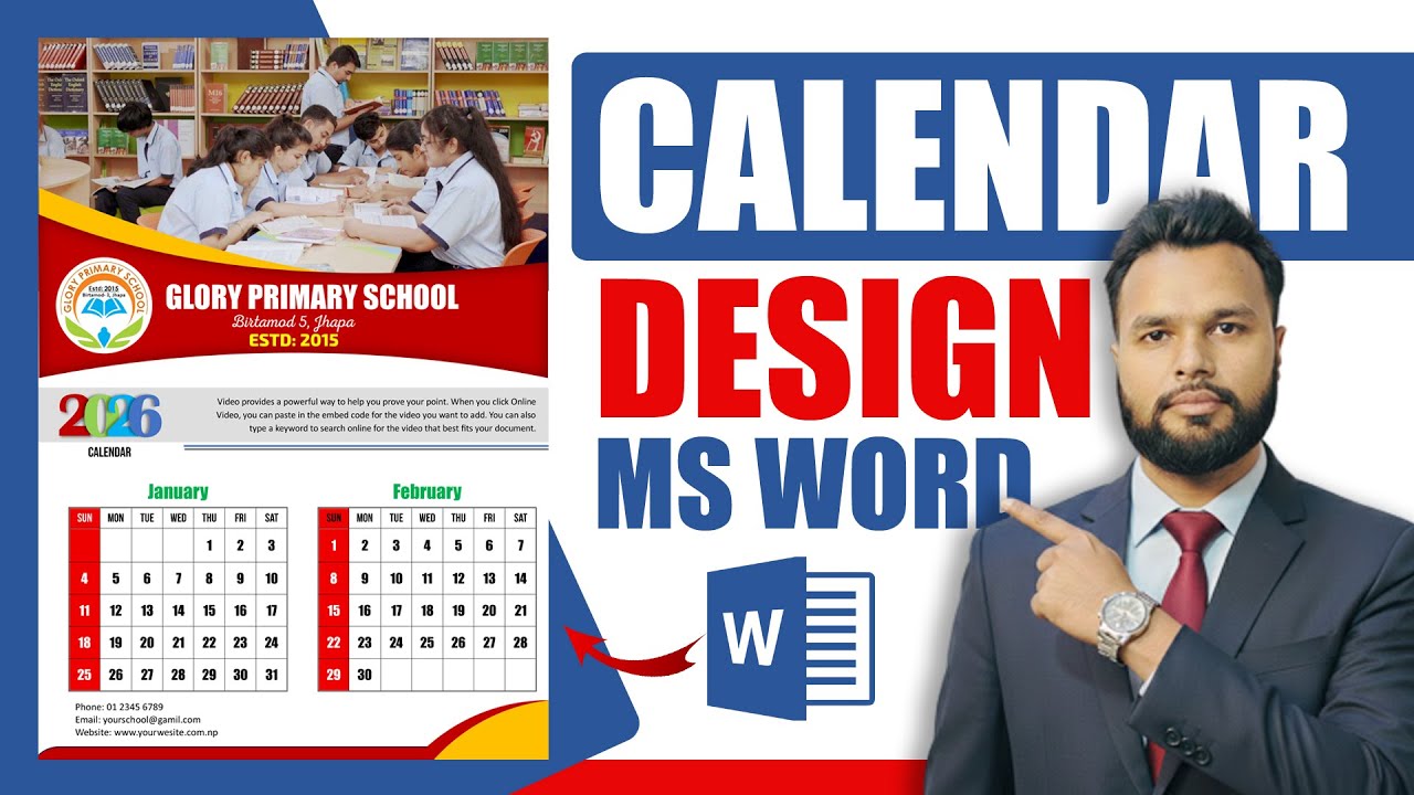 How to make Printable Calendar Design in MS Word Hindi Tutorial | MS Word me Calendar Kaise Banaye
