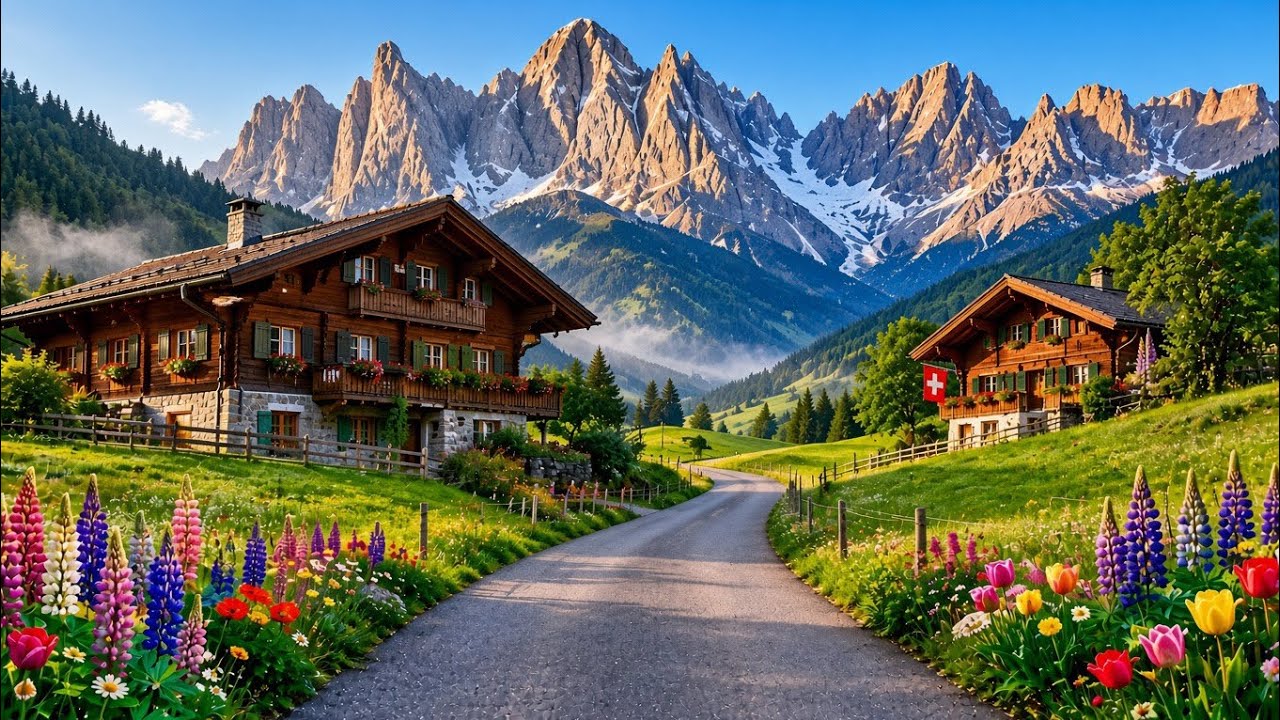 Swiss Alps 4K, The Most Breathtaking Scenic Drive Through Switzerland + Relaxing Music